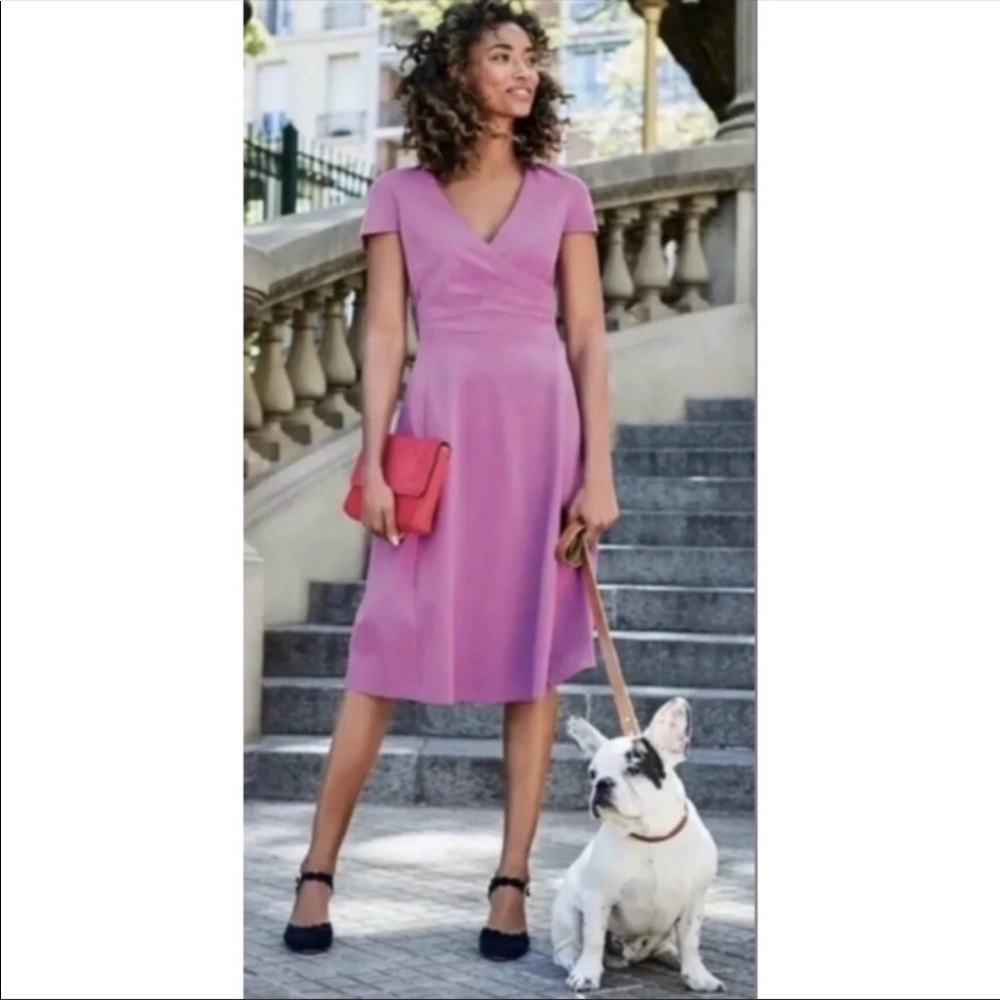 Boden Lilac Surplice Ponte Alicia knit dress